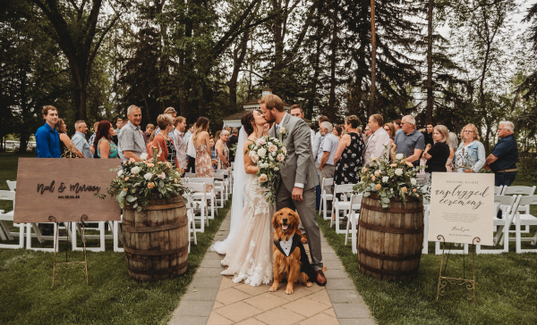 Ceremony at The Norland Historic Estates, a Alberta Destination Wedding Venue