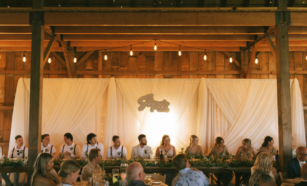 Barn wedding reception