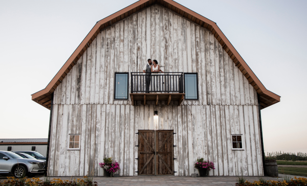Front view of the Countryside Barn, Barn wedding venue in Alberta
